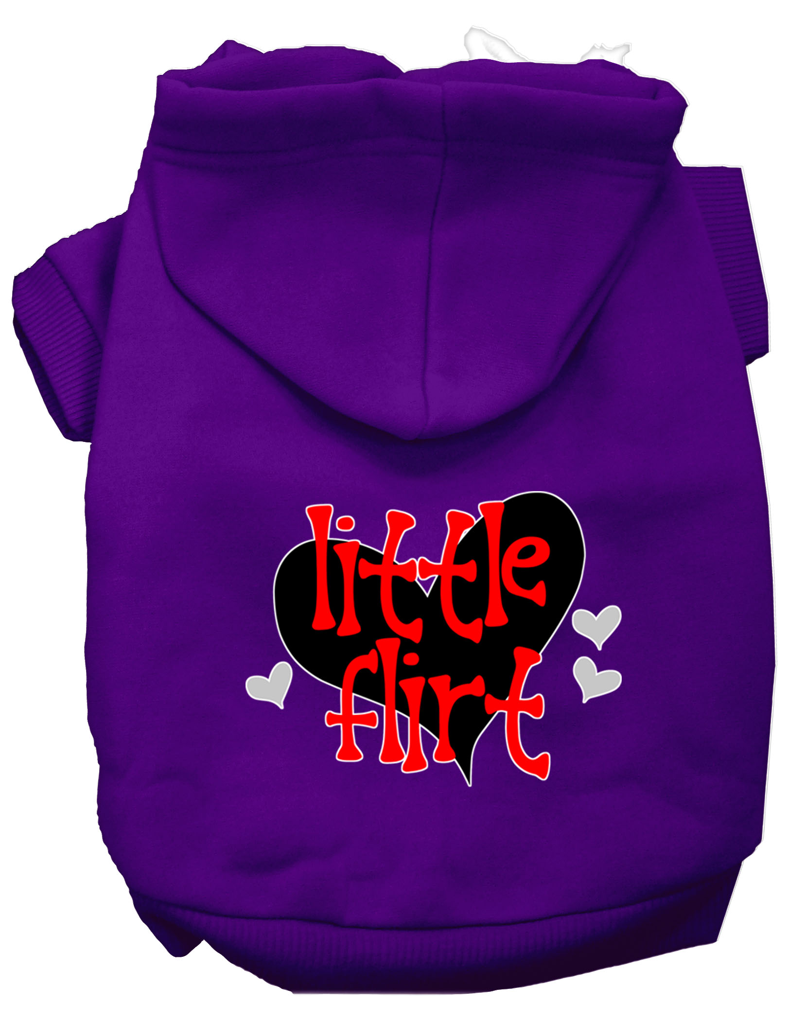 Little Flirt Screen Print Dog Hoodie Purple XXXL